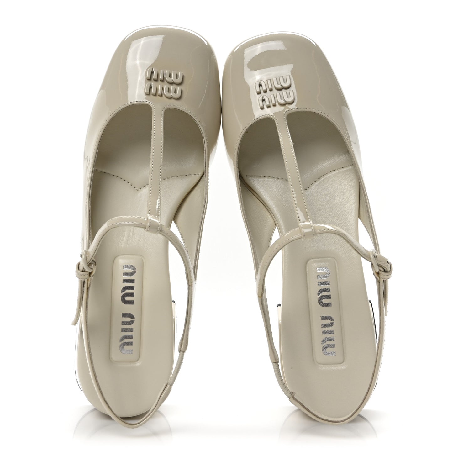 Vernice Slingback Mary Jane Pumps 37 Avorio