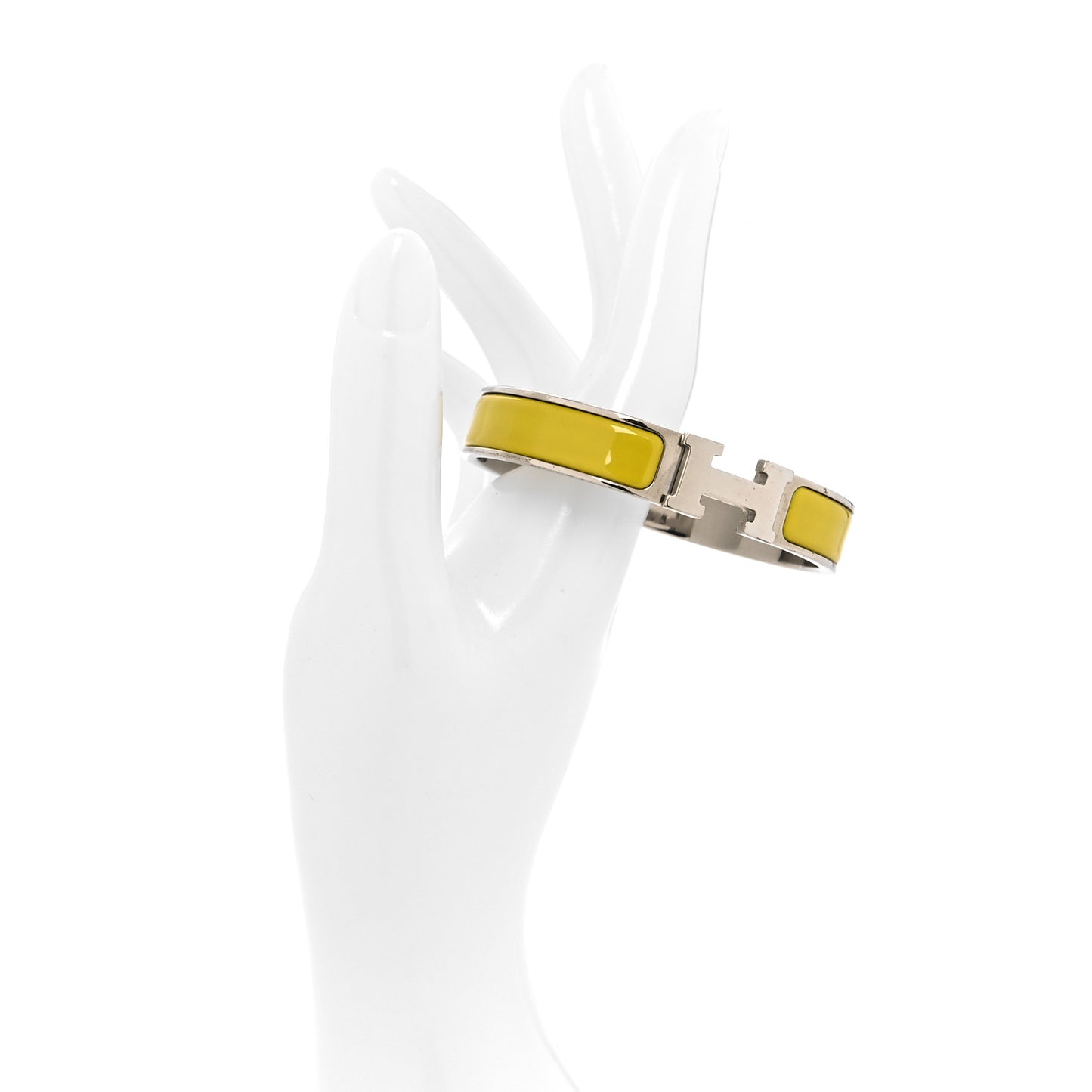 Enamel Narrow Clic Clac H Bracelet GM Chartreuse