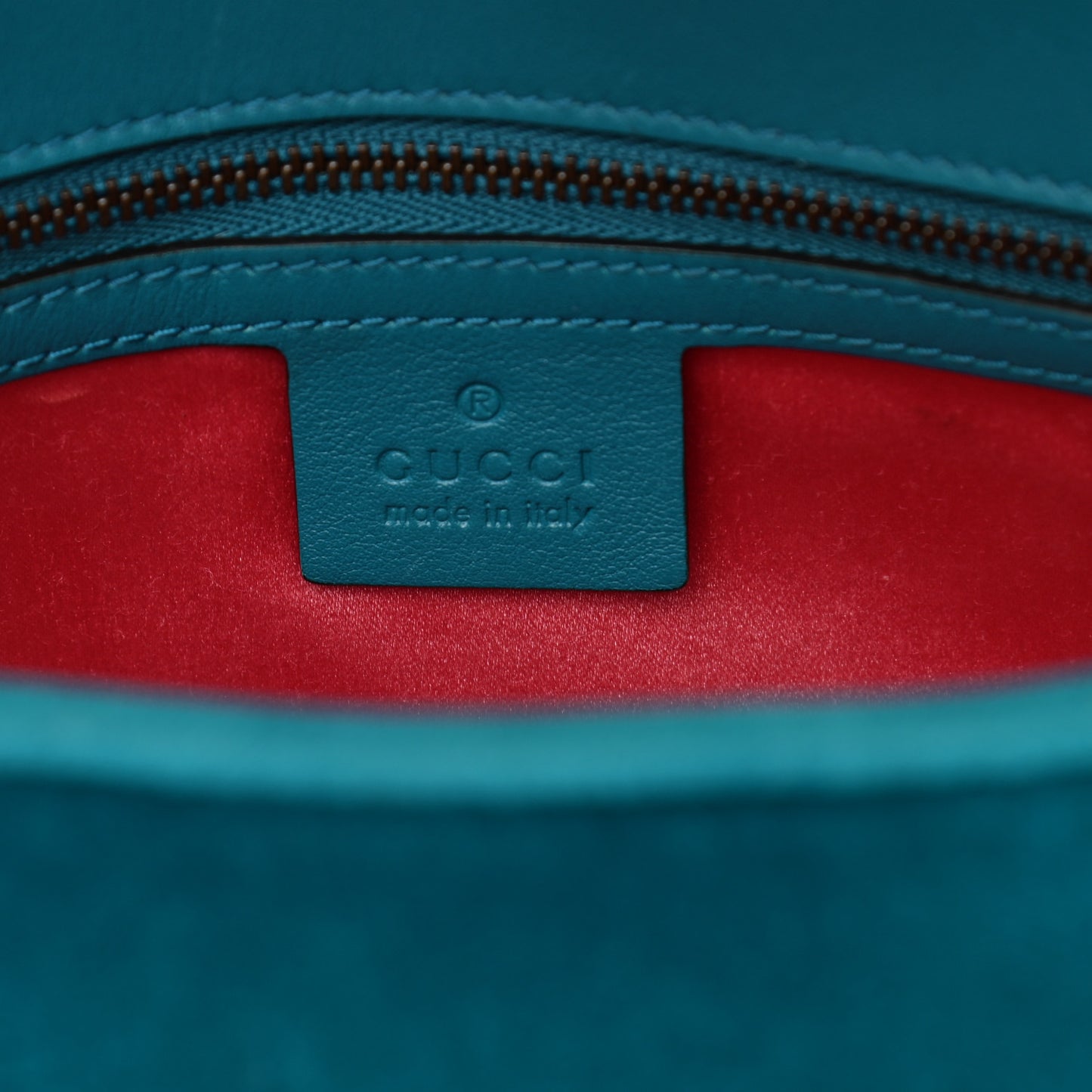 Velvet Matelasse Small GG Marmont Shoulder Bag Pavone Cyan