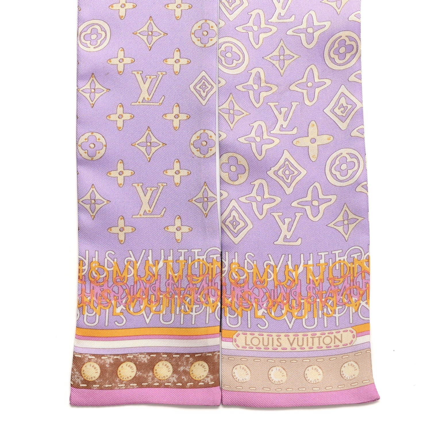 Louis Vuitton Silk Monogram Map Bandeau Lilac 2 of 4