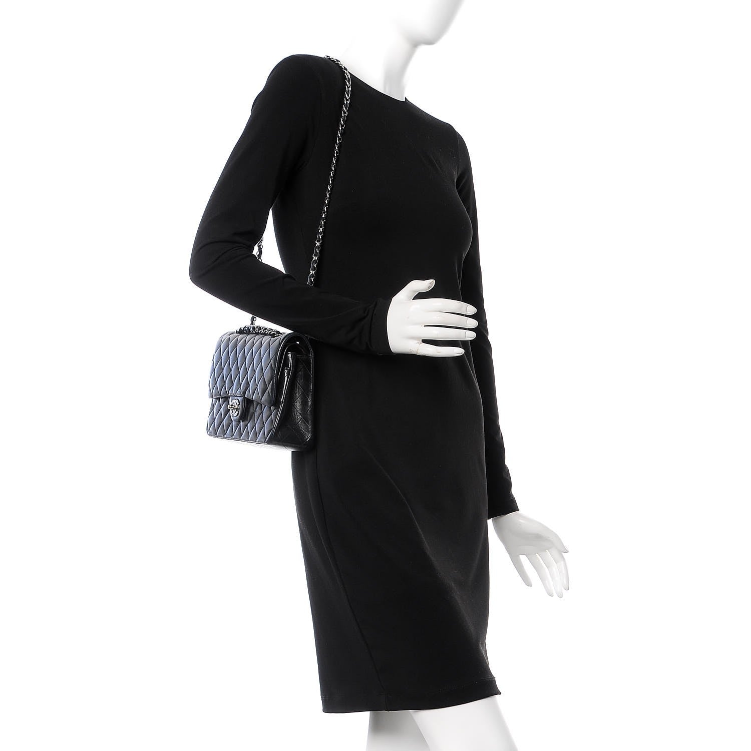 Chanel Lambskin Quilted Medium Double Flap Black 3 of 11