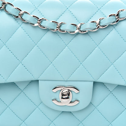 Chanel Lambskin Quilted Small Double Flap Light Blue 9 of 12
