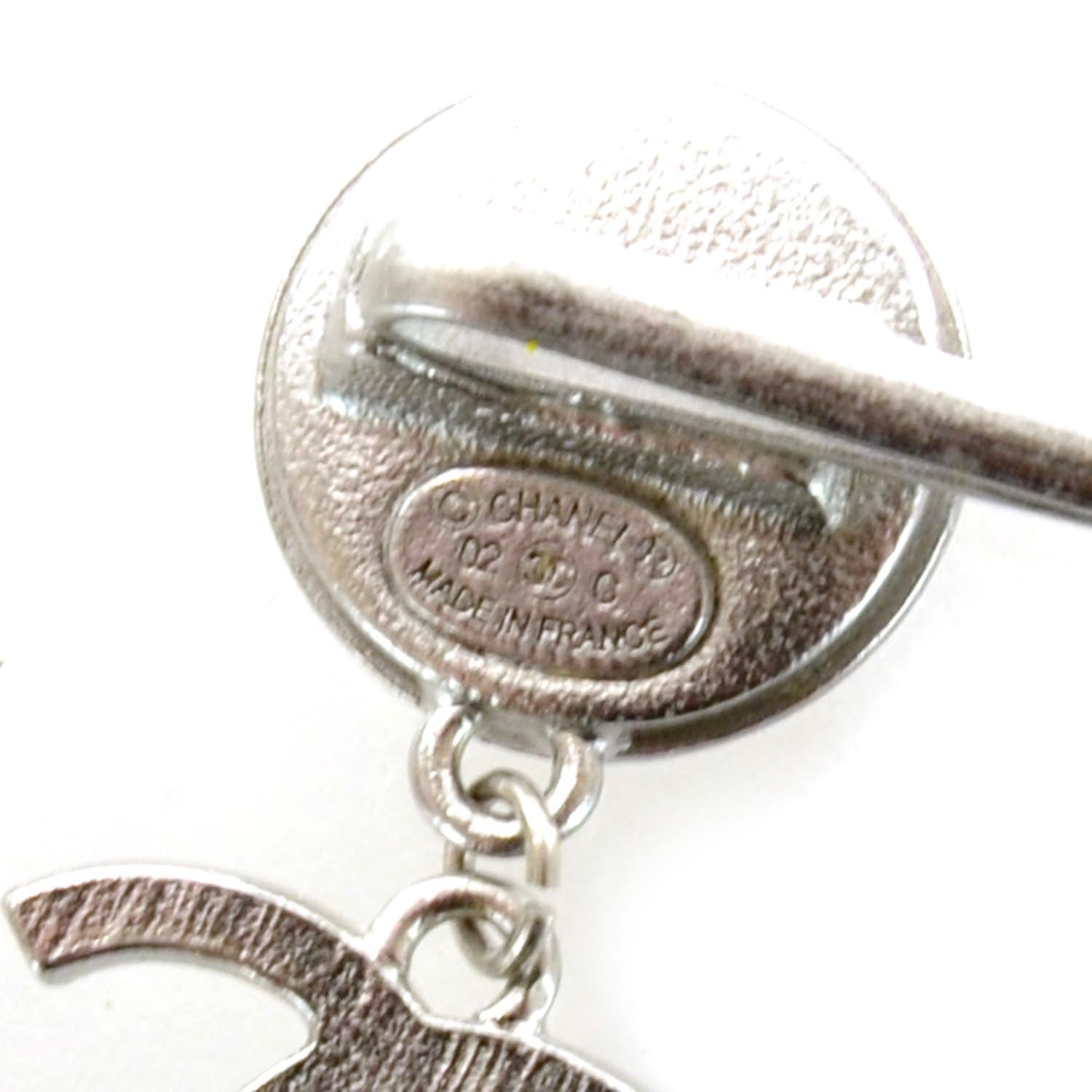 Chanel Crystal CC Barrette Silver 3 of 4