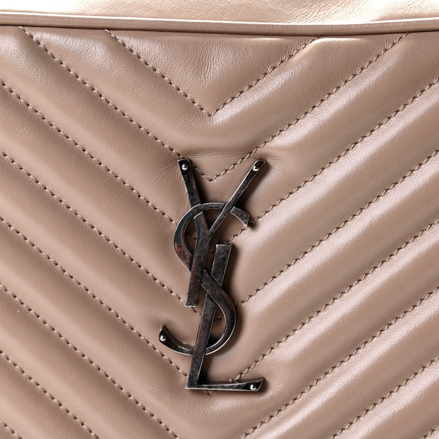 Saint Laurent Calfskin Matelasse Monogram Lou Camera Bag Dark Beige 8 of 8