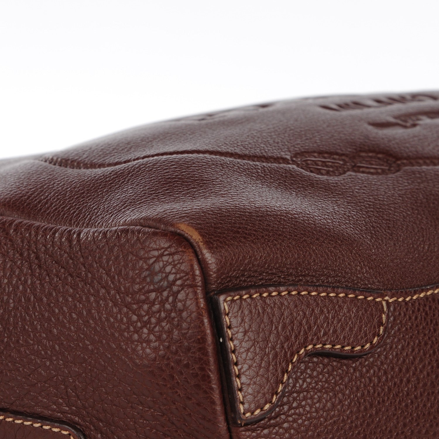 Prada Vitello Daino Logo Bowler Bruciato 10 of 10