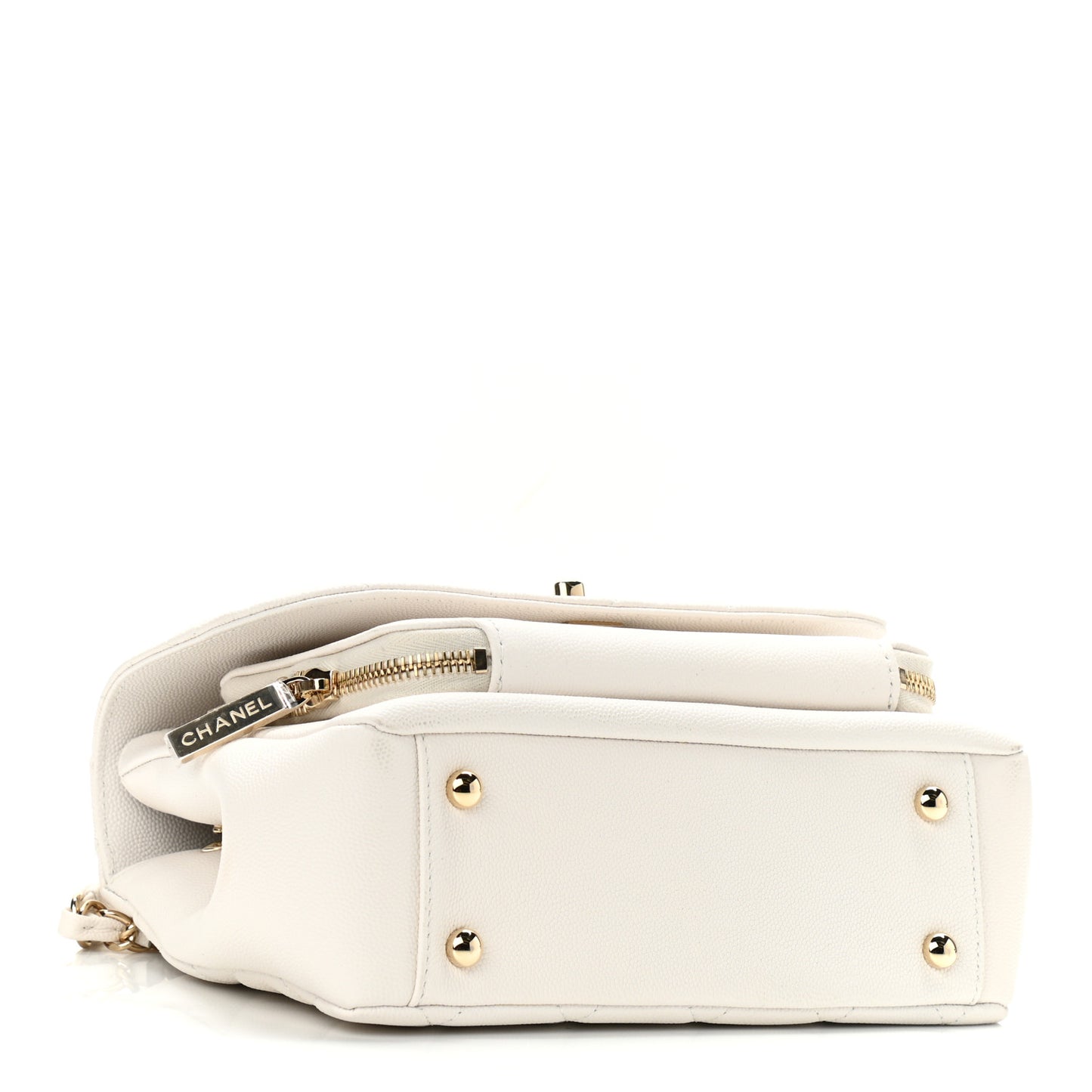 Caviar Quilted Small Business Affinity Flap White