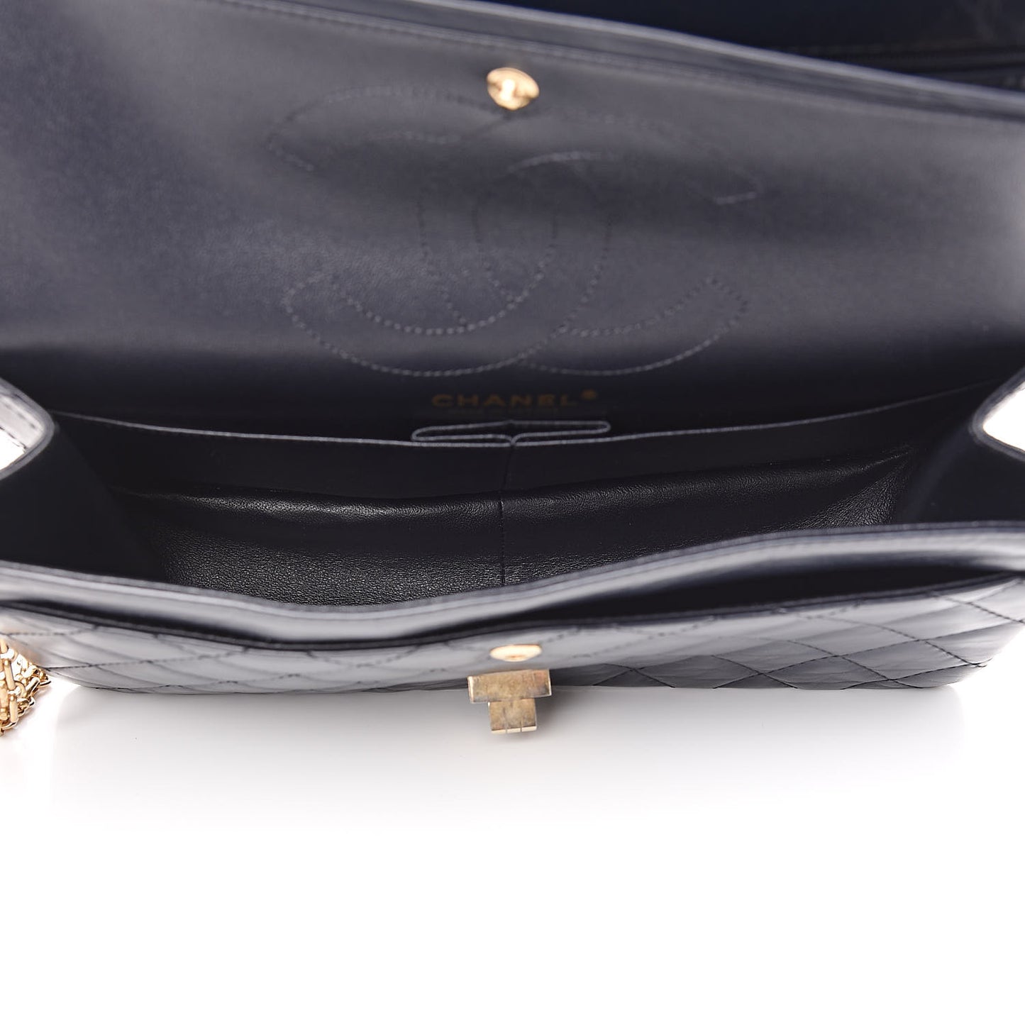 Aged Calfskin Quilted 2.55 Reissue 226 Flap Navy Blue