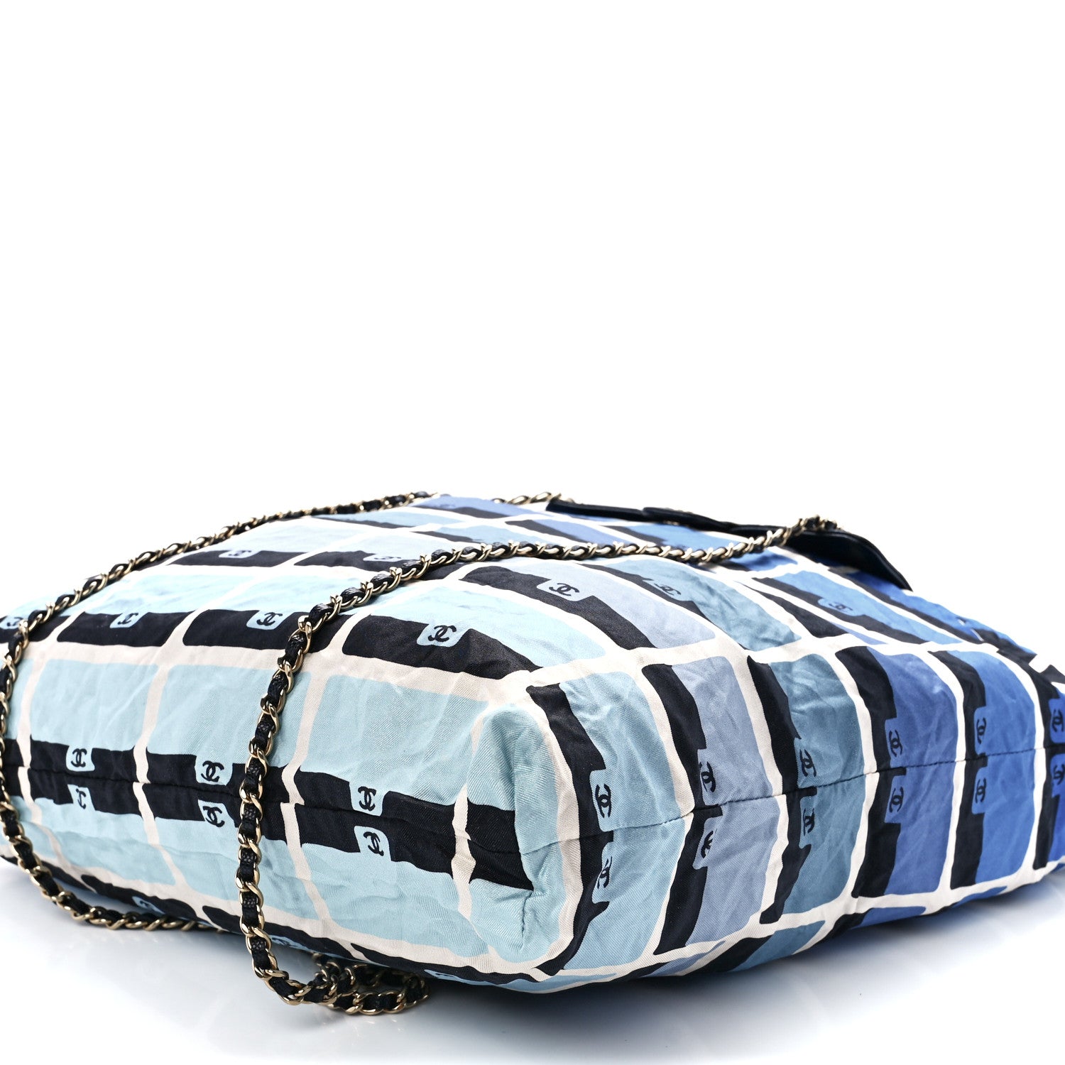 Chanel Caviar Fabric Quilted Foldable Tote With Chain Black Multicolor 11 of 19
