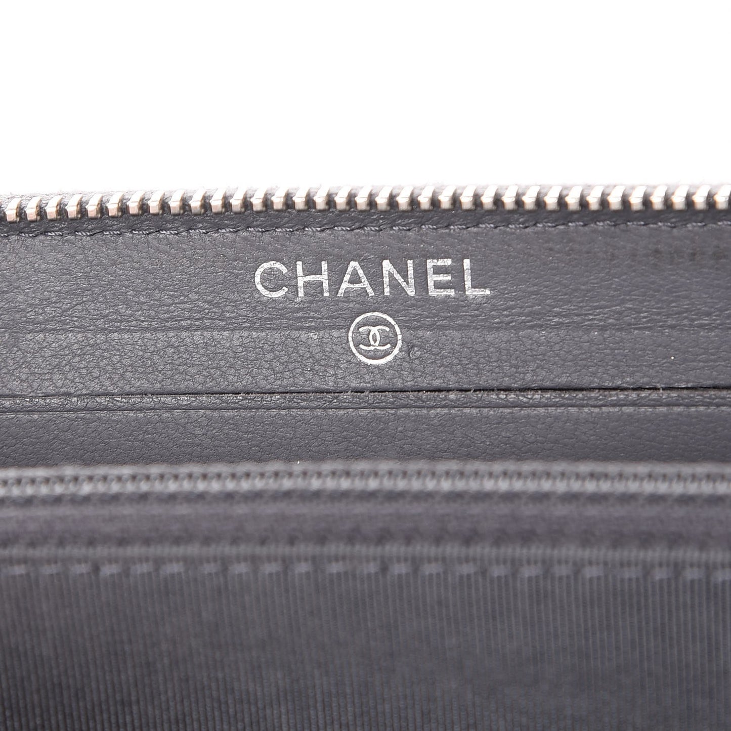 Patent Quilted Small Zip Around Wallet Grey