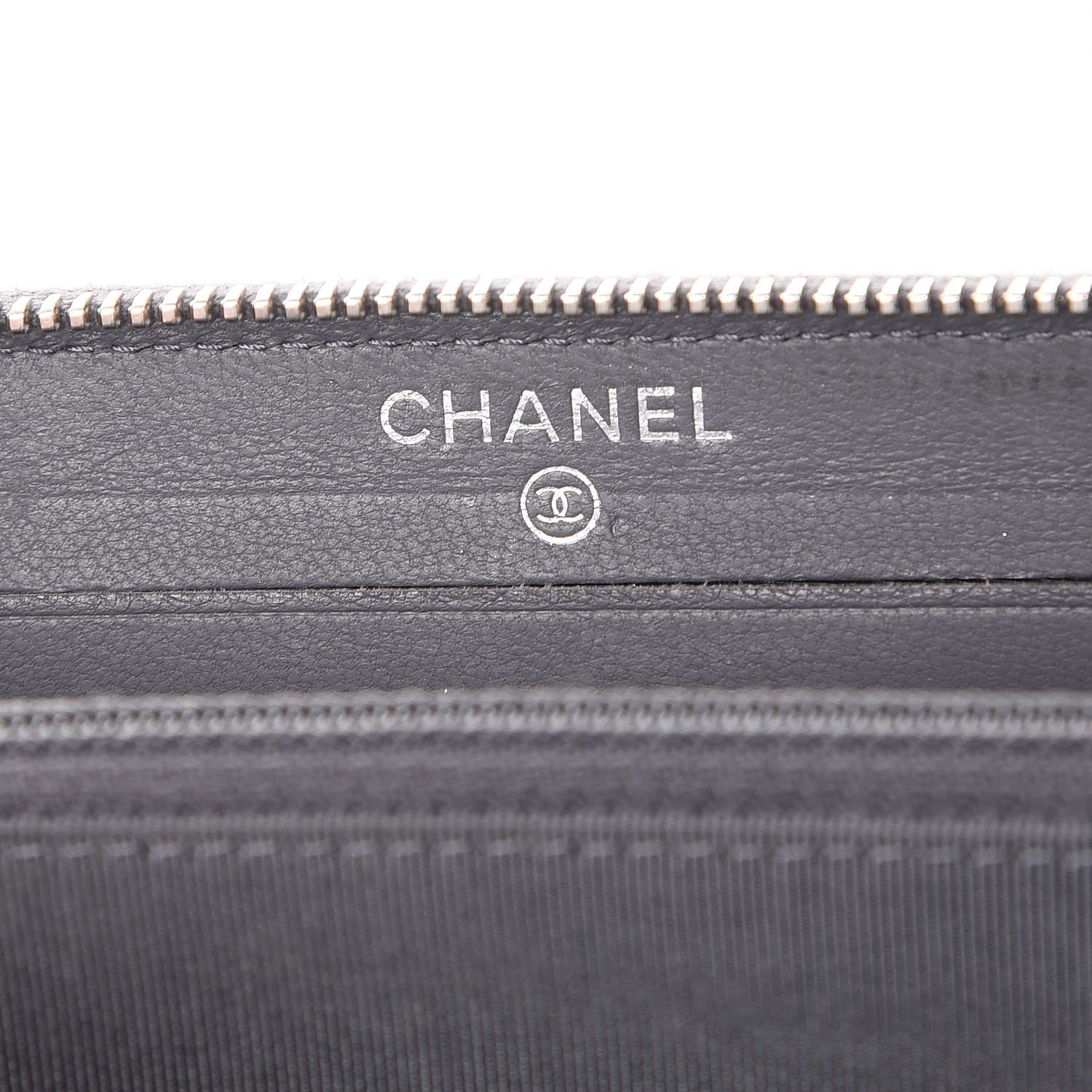 Chanel Patent Quilted Small Zip Around Wallet Grey 6 of 12