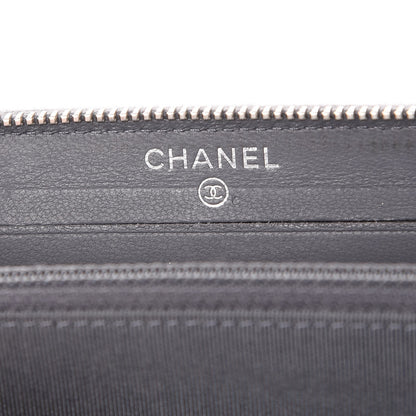 Chanel Patent Quilted Small Zip Around Wallet Grey 6 of 12