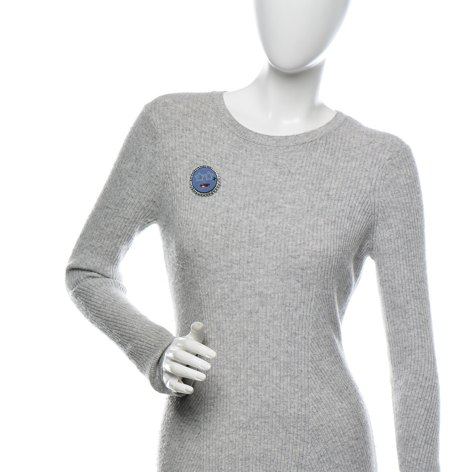 Chanel Metal Resin Pearl Emoji Brooch Purple Silver 2 of 4
