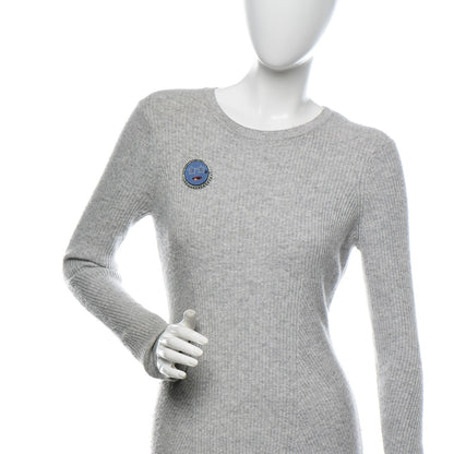 Chanel Metal Resin Pearl Emoji Brooch Purple Silver 2 of 4