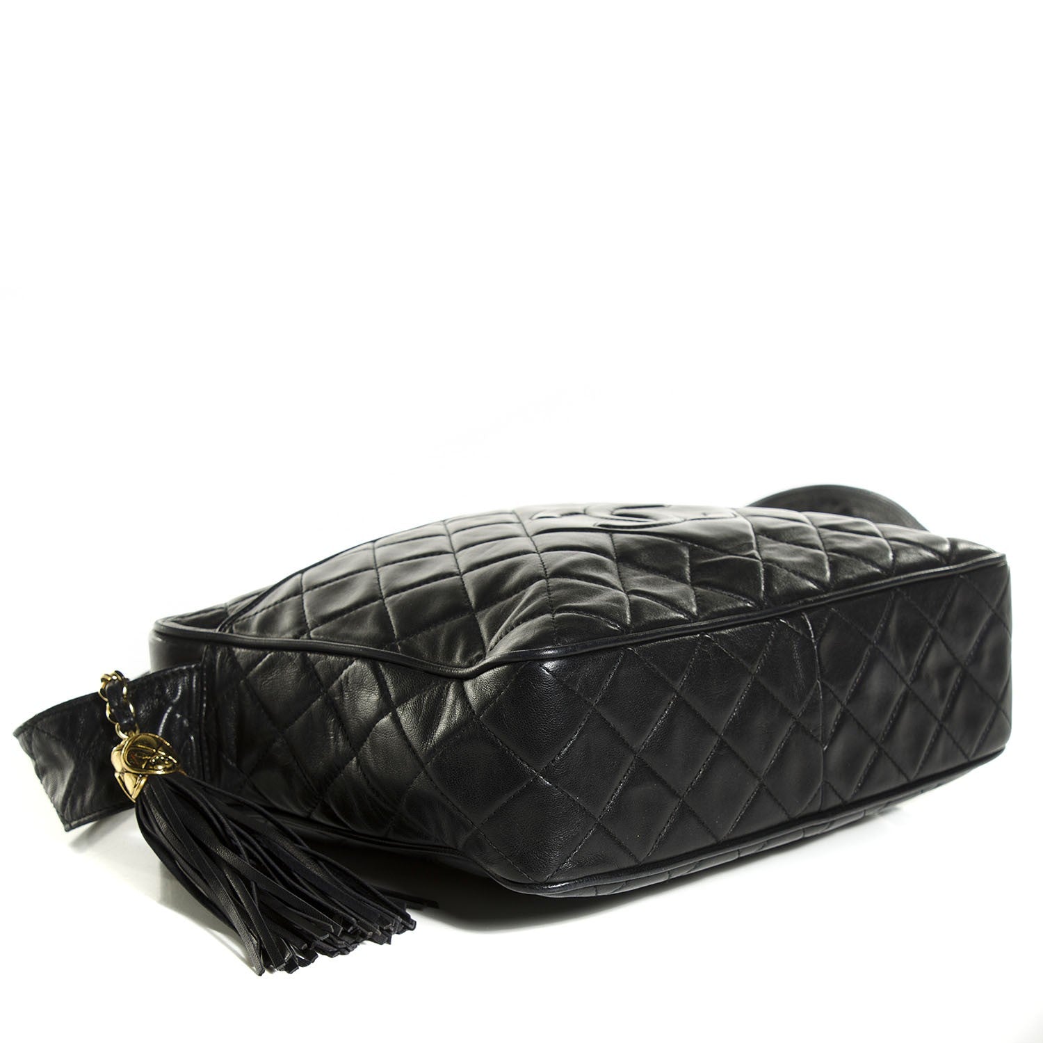 Chanel Lambskin Quilted CC Tassel Camera Case Black 4 of 8