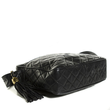 Chanel Lambskin Quilted CC Tassel Camera Case Black 4 of 8