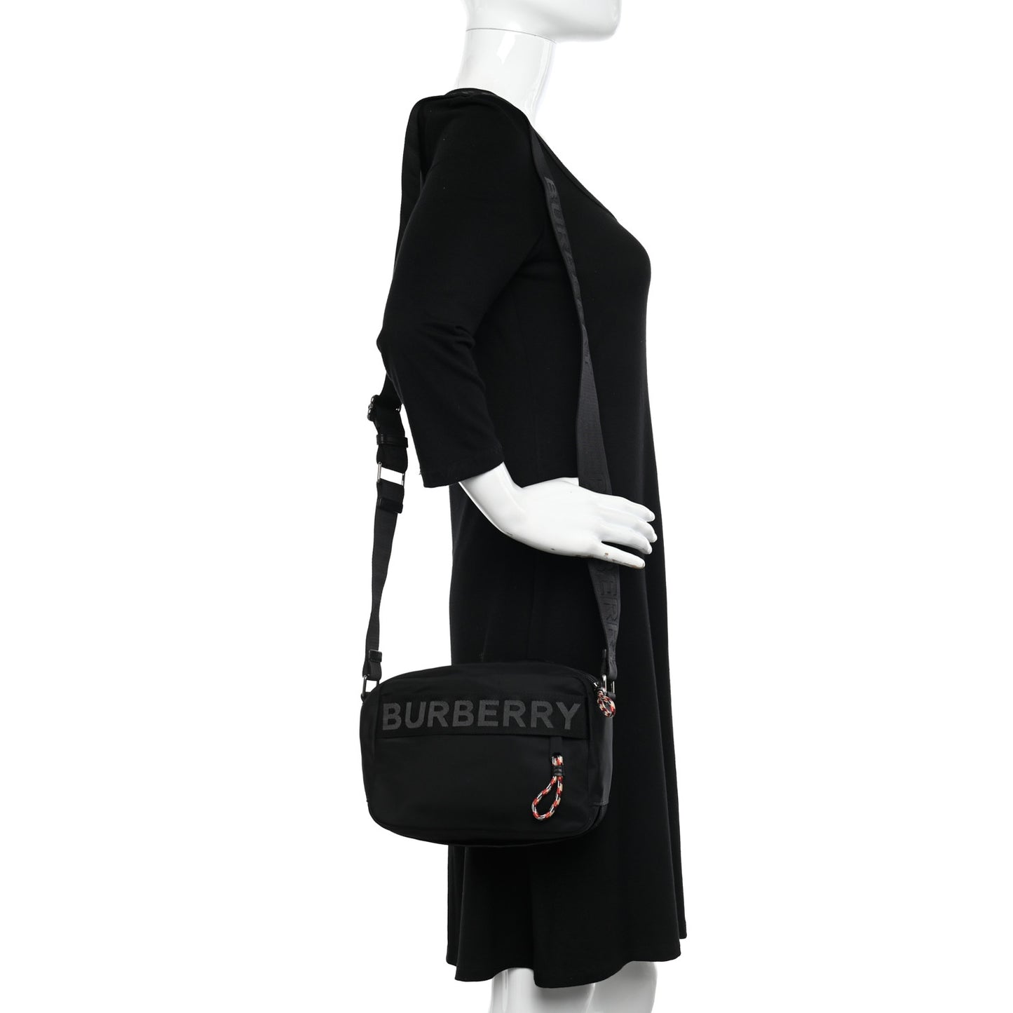 Nylon Logo Detail Crossbody Bag Black