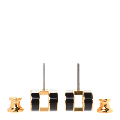 Hermes Gold Lacquered Pop H Earrings Black 3 of 7