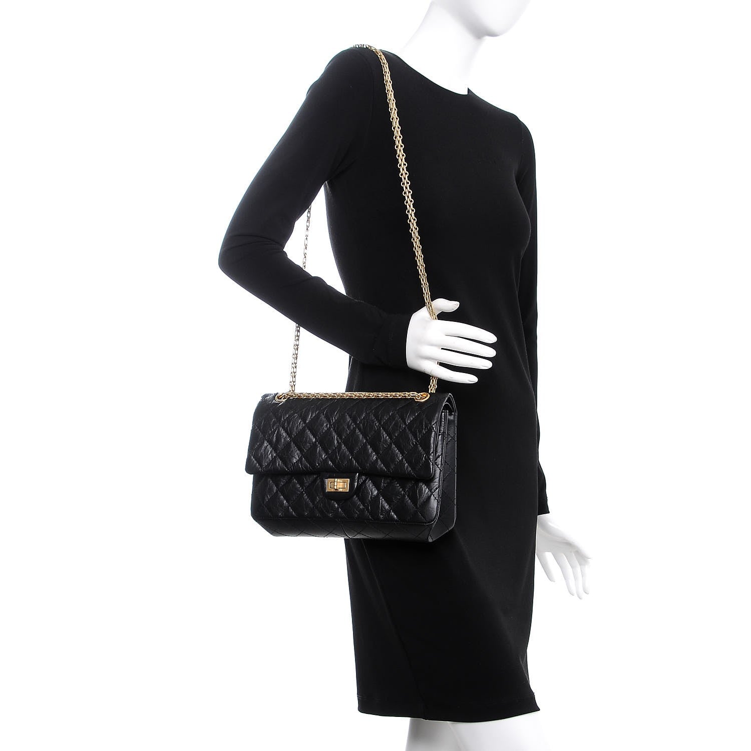 Chanel Aged Calfskin Quilted 2.55 Reissue 226 Flap Black 2 of 8