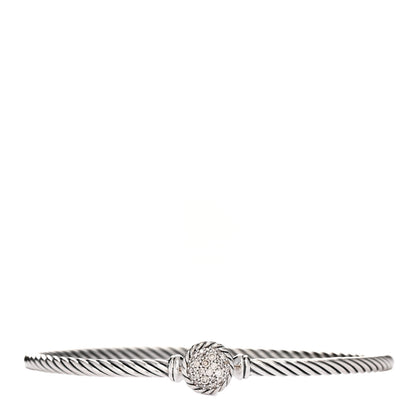 David Yurman Sterling Silver Diamond 3mm Chatelaine Bracelet 1 of 3