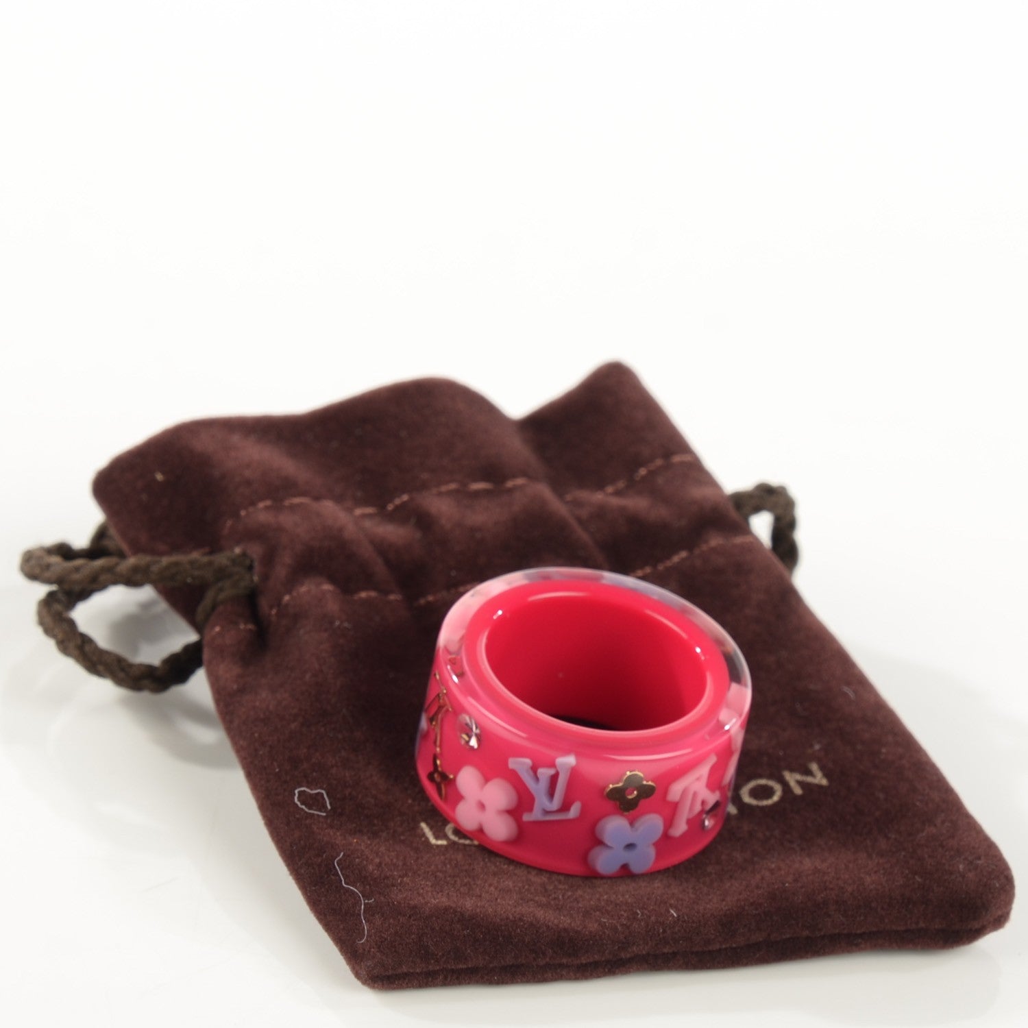 Louis Vuitton Resin Monogram Farandole Ring M Framboise 4 of 4