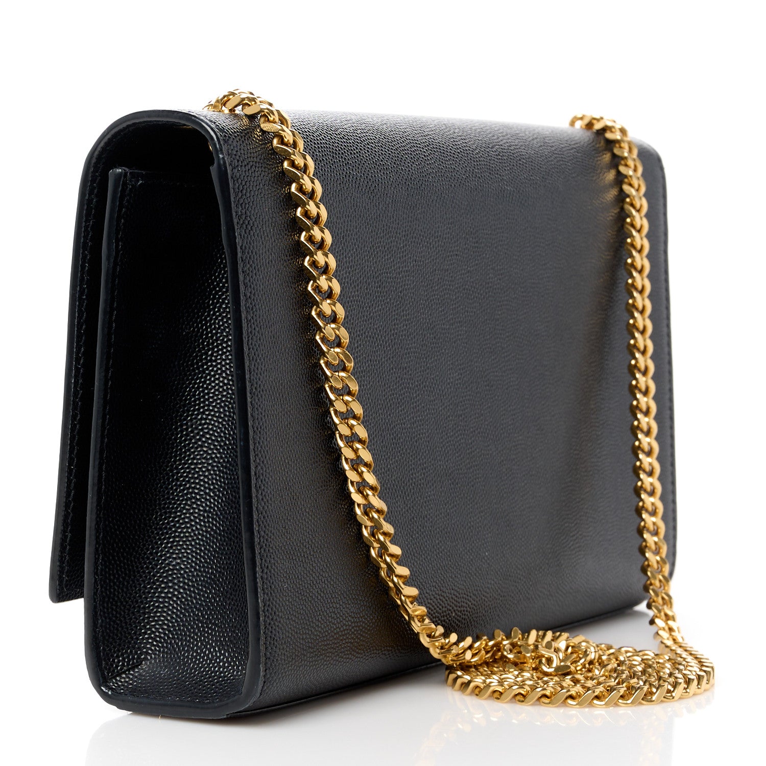 Saint Laurent Grain De Poudre Medium Classic Monogram Kate Satchel Black 3 of 11