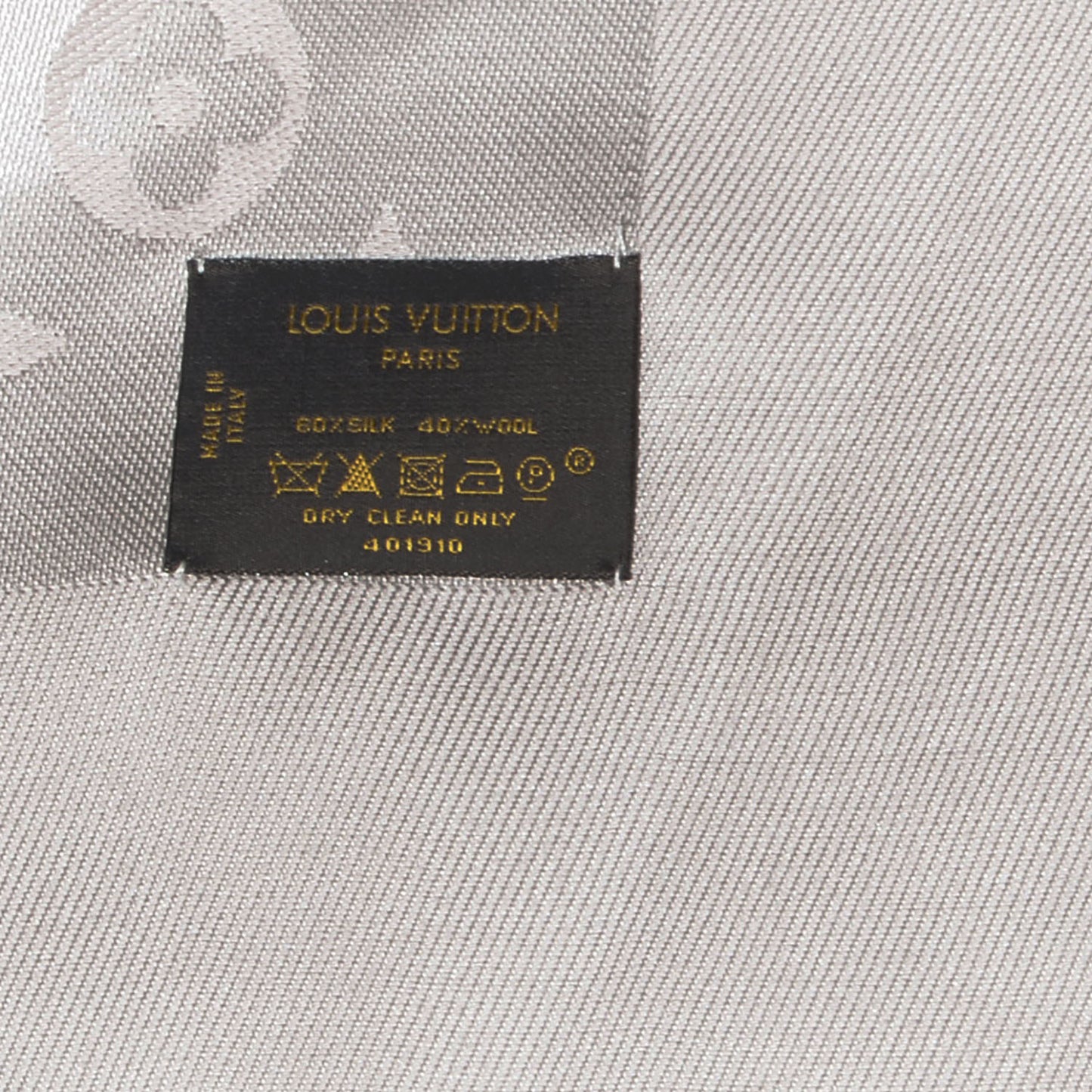 Silk Wool Monogram Shawl Beige