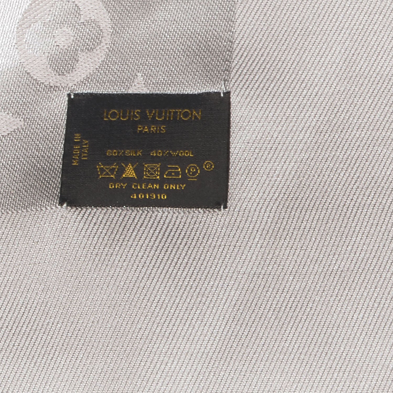Louis Vuitton Silk Wool Monogram Shawl Beige 4 of 4
