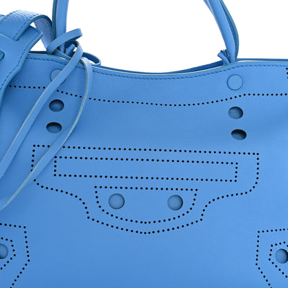 Balenciaga Veau Soyeux Perforated Blackout Hardware S City Bleu Turquoise 8 of 13
