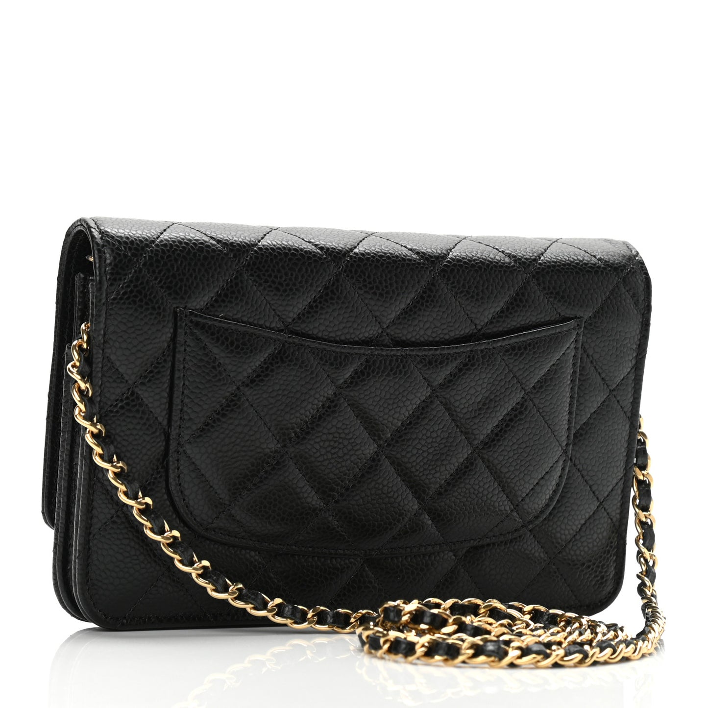 Caviar Quilted Wallet On Chain WOC Black