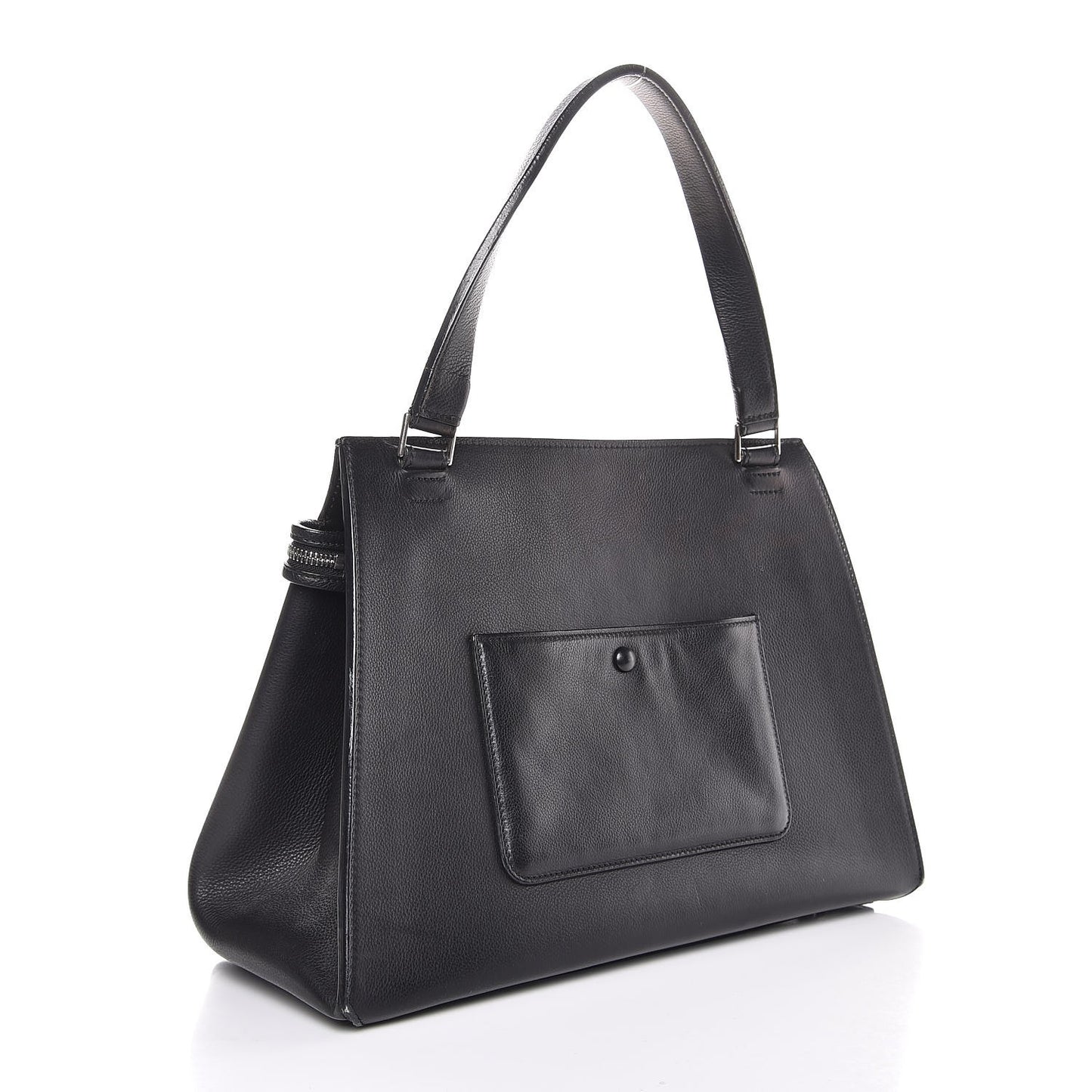 Grained Calfskin Medium Edge Shoulder Bag Black
