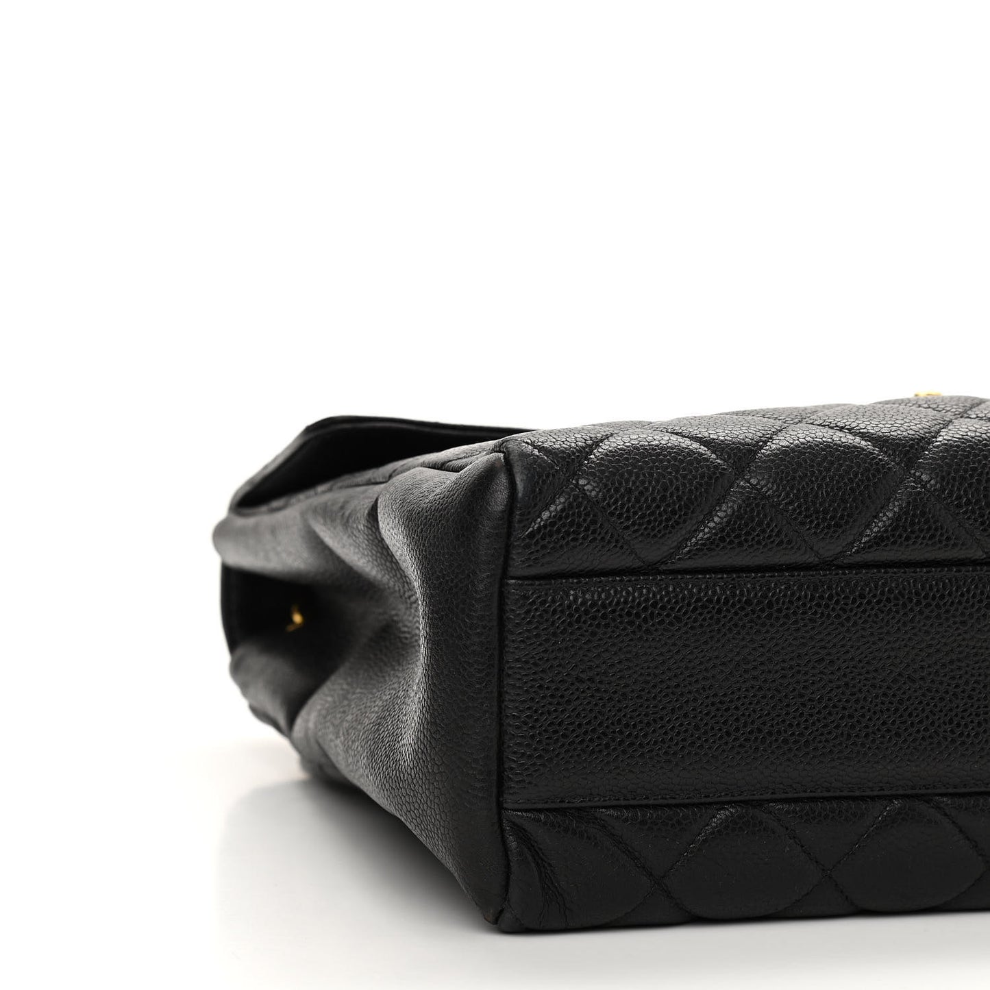 Caviar Quilted Flap Shoulder Bag Black