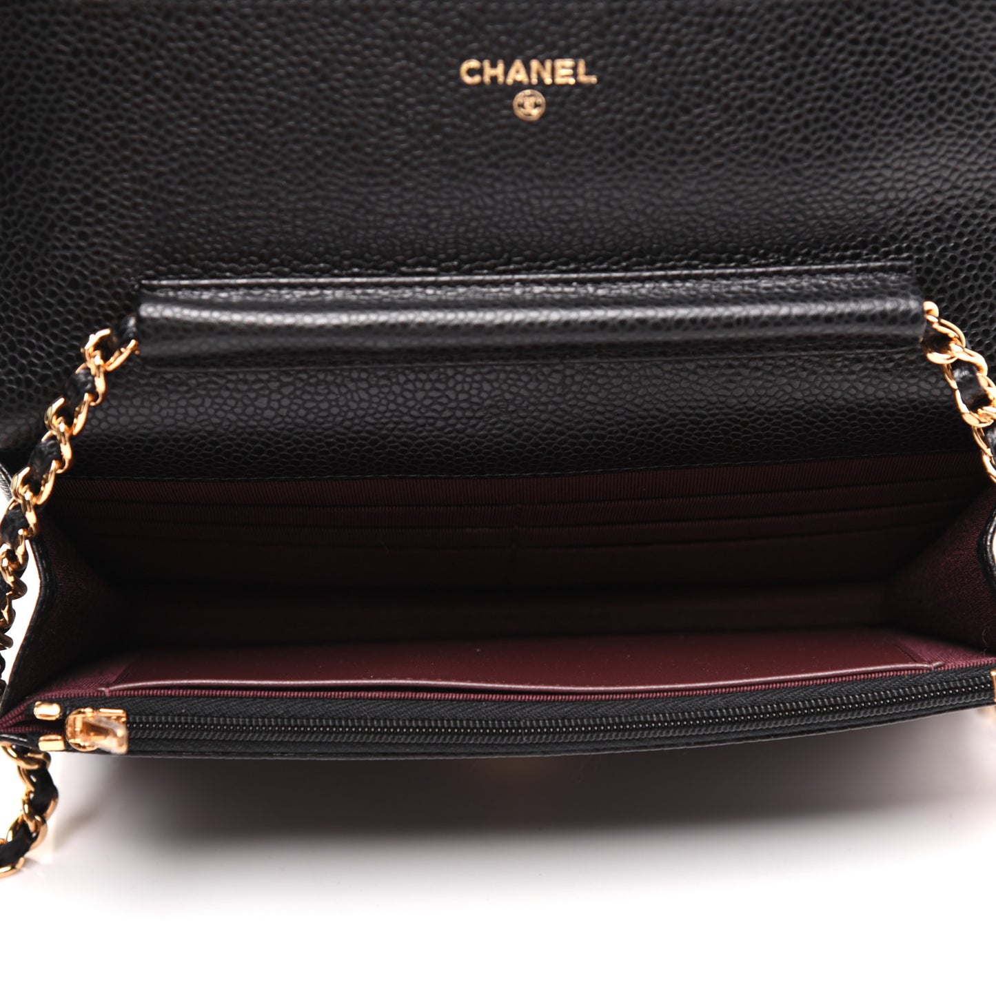 Caviar Quilted Wallet On Chain WOC Black