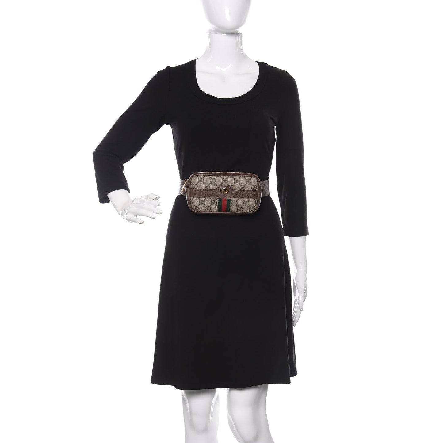 GG Supreme Monogram Ophidia Belted iPhone Case 95 38 Dark Brown