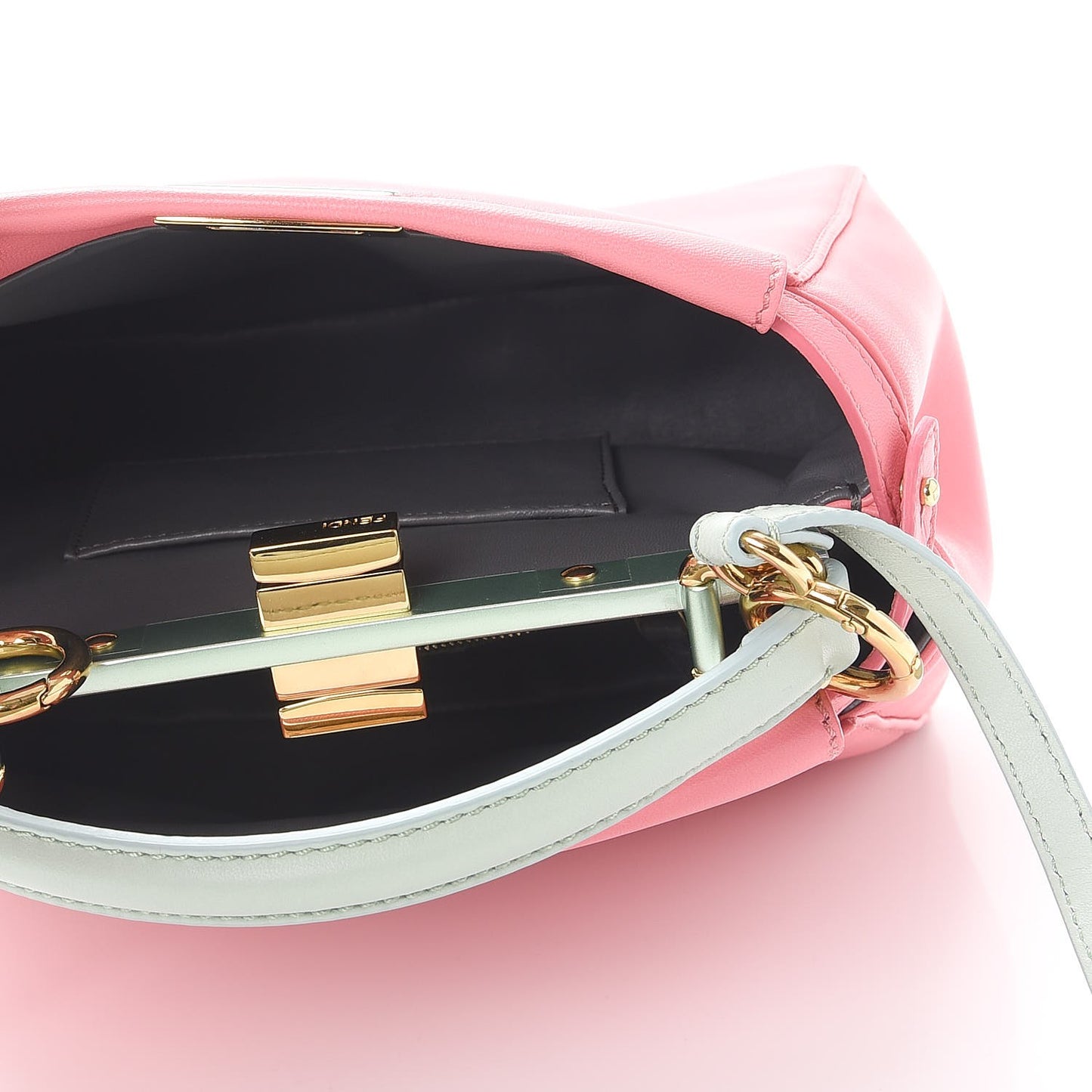 Nappa Colorblock Mini Peekaboo Iconic Satchel Rosa Fluo Oxigen Slate