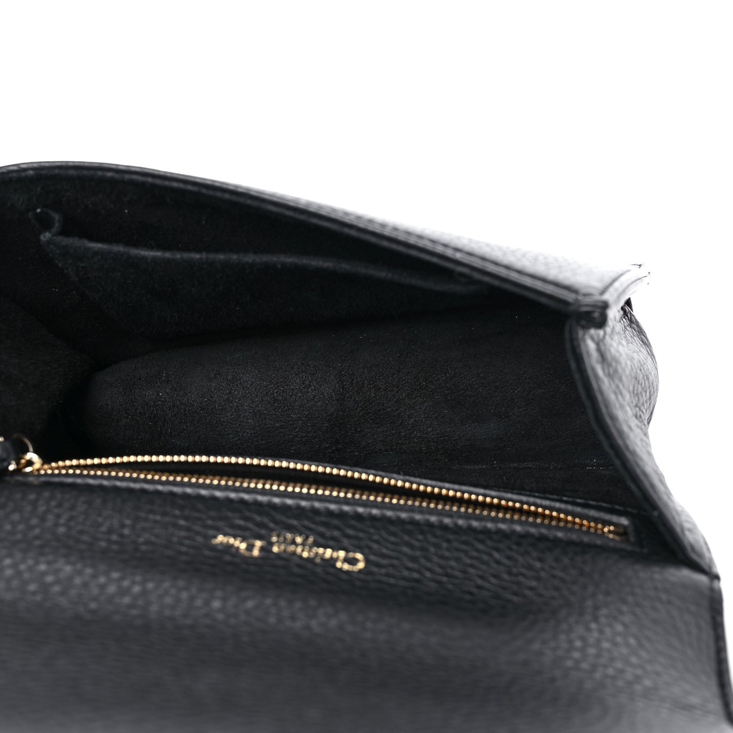 Grained Calfskin Small Diorama Flap Bag Black