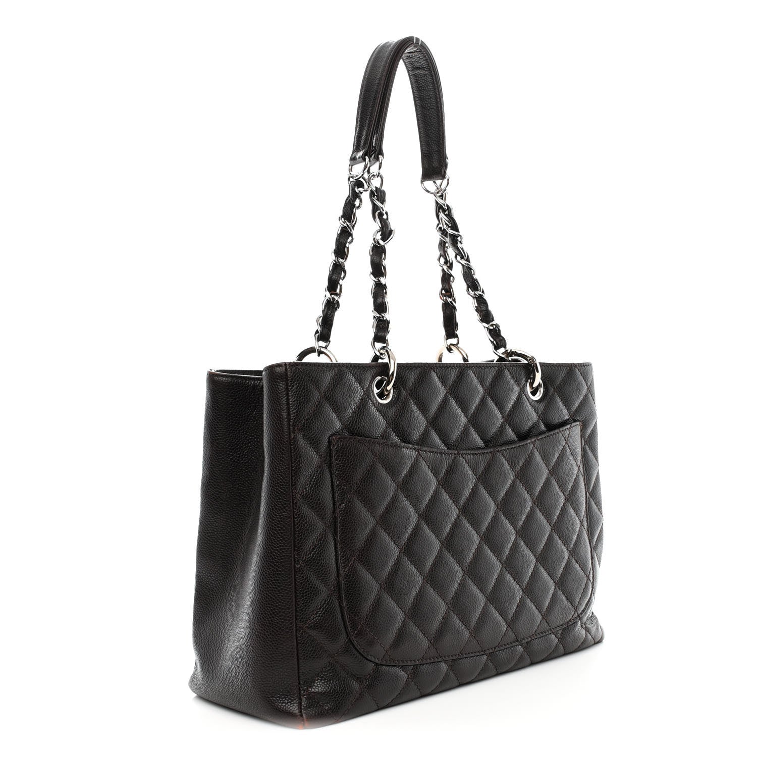 Chanel Caviar Quilted Grand Shopping Tote GST Dark Brown 3 of 11