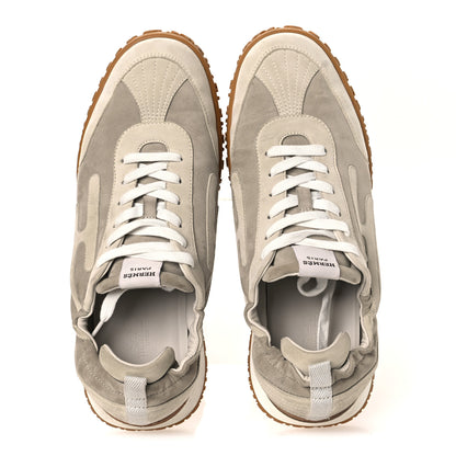 Hermes Suede Goatskin Mens Jet Sneakers 43 Beige Esquisse Glaise 2 of 14
