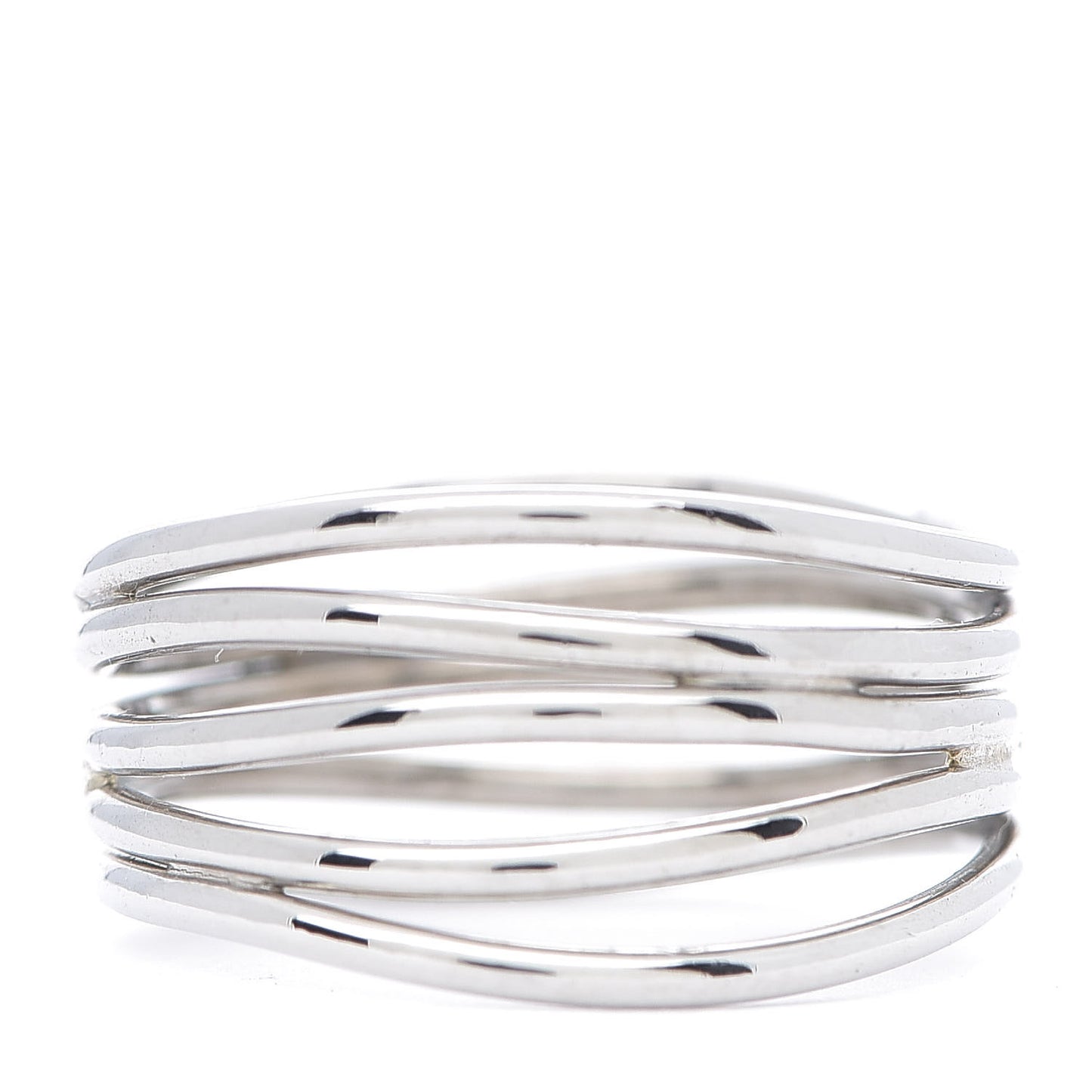 18K White Gold Elsa Peretti 5 Row Wave Ring 51 5.75