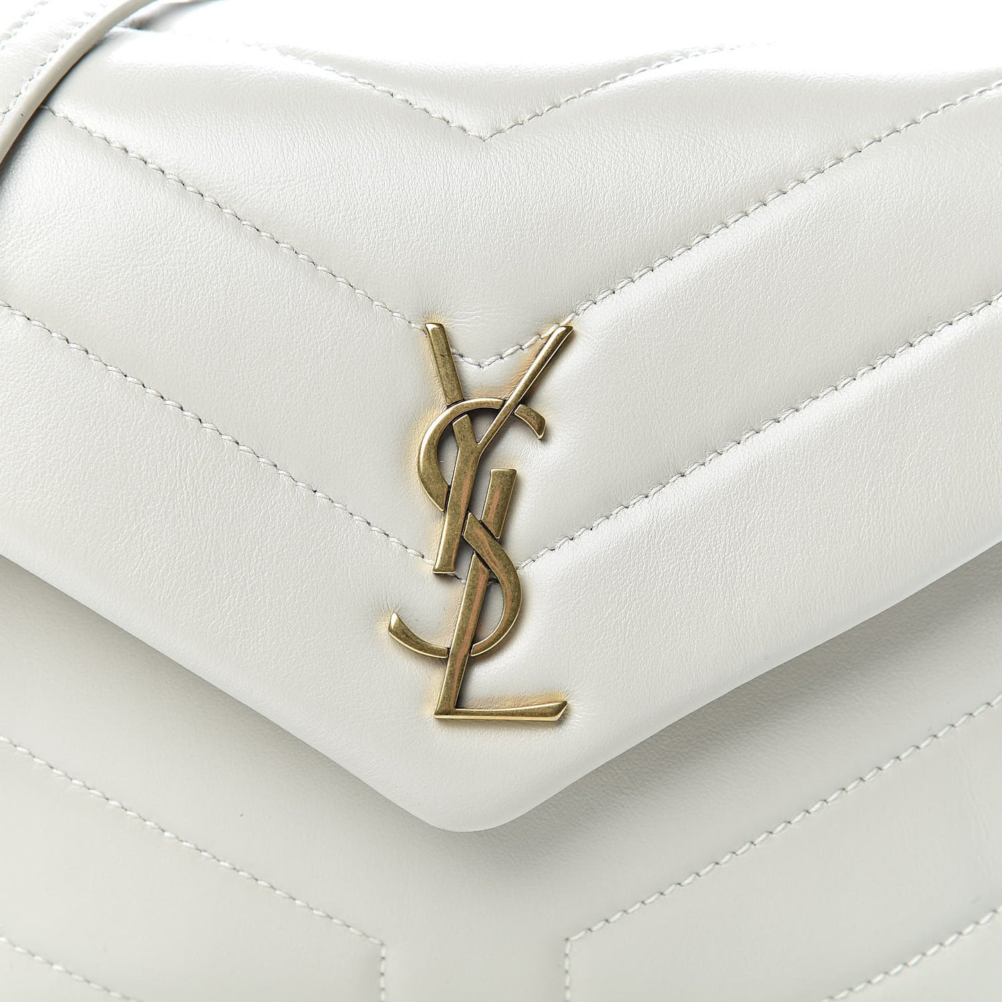 Calfskin Y Quilted Monogram Toy Loulou Crossbody Bag Blanc Vintage