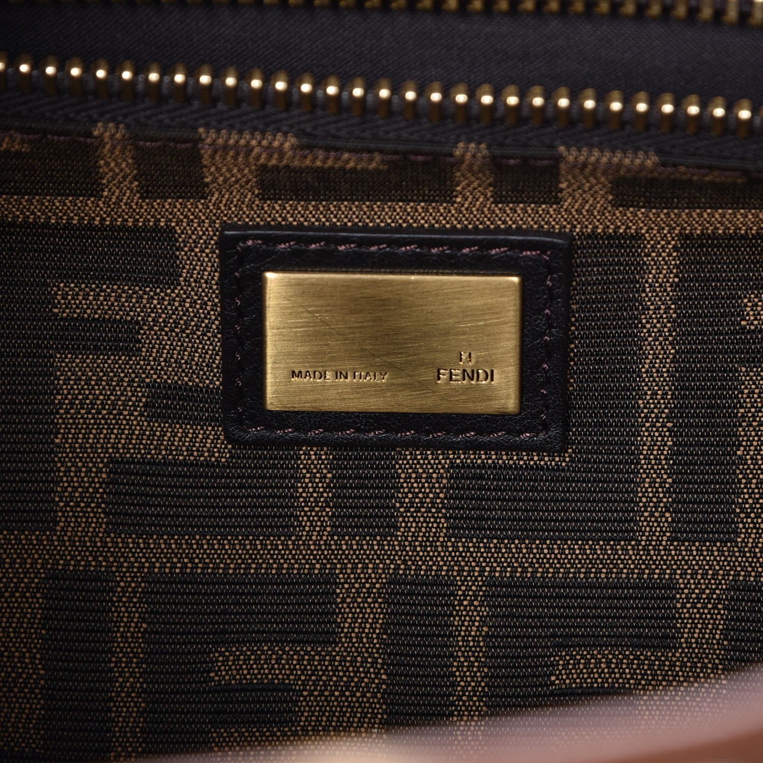 Fendi Goatskin Zucca Large Peekaboo Iconic Satchel Cuoio Tobacco Moro 8 of 9