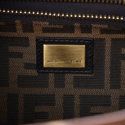 Fendi Goatskin Zucca Large Peekaboo Iconic Satchel Cuoio Tobacco Moro 8 of 9
