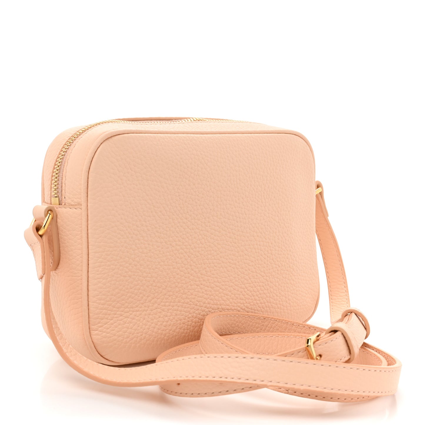 Grained Calfskin Small Camera Bag Peach Pink