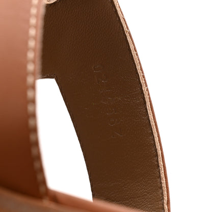 Hermes Box Calfskin Oran Sandals 37.5 Gold 9 of 11