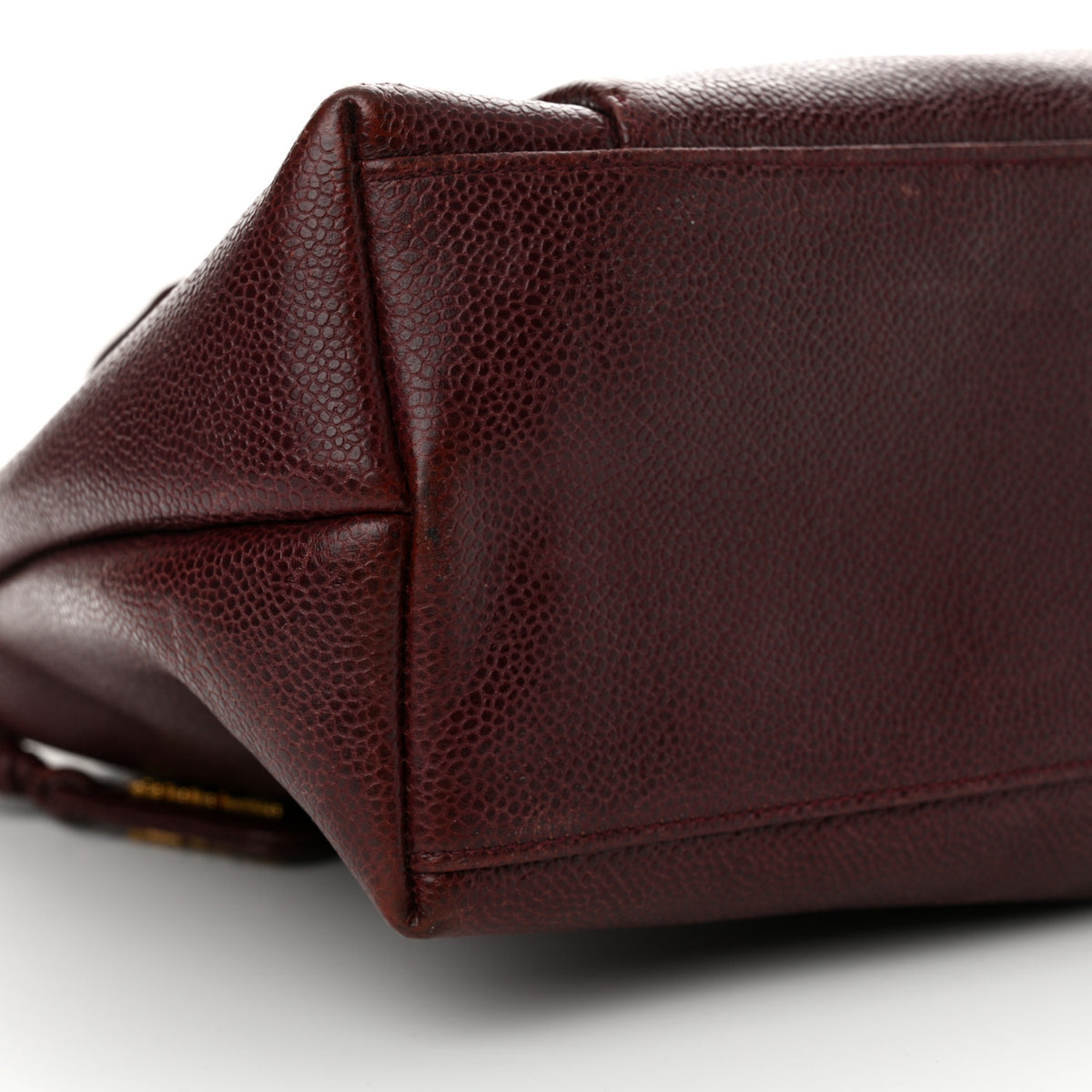 Caviar Flap Shoulder Bag Burgundy