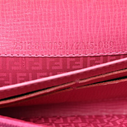 Fendi Zucca Spalmati Vitello Elite Zip Around Wallet Tobacco Fuxia Fragola 8 of 8