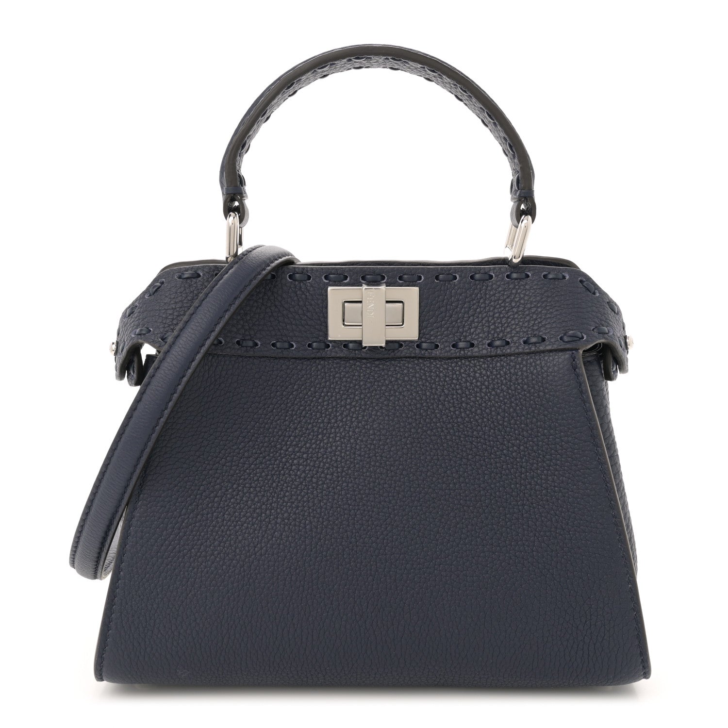 Fendi Cuoio Roma Sellerissima Nappa Sintetica Tape Stitch Mini Peekaboo Notte 1 of 11
