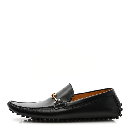 Louis Vuitton Calfskin Mens Flat LV Moccasin Loafers 10 Black 1 of 7