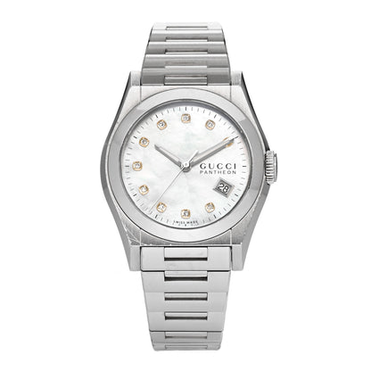 Gucci Stainless Steel Diamond Mother of Pearl 36mm Pantheon Quartz Watch 1 of 4