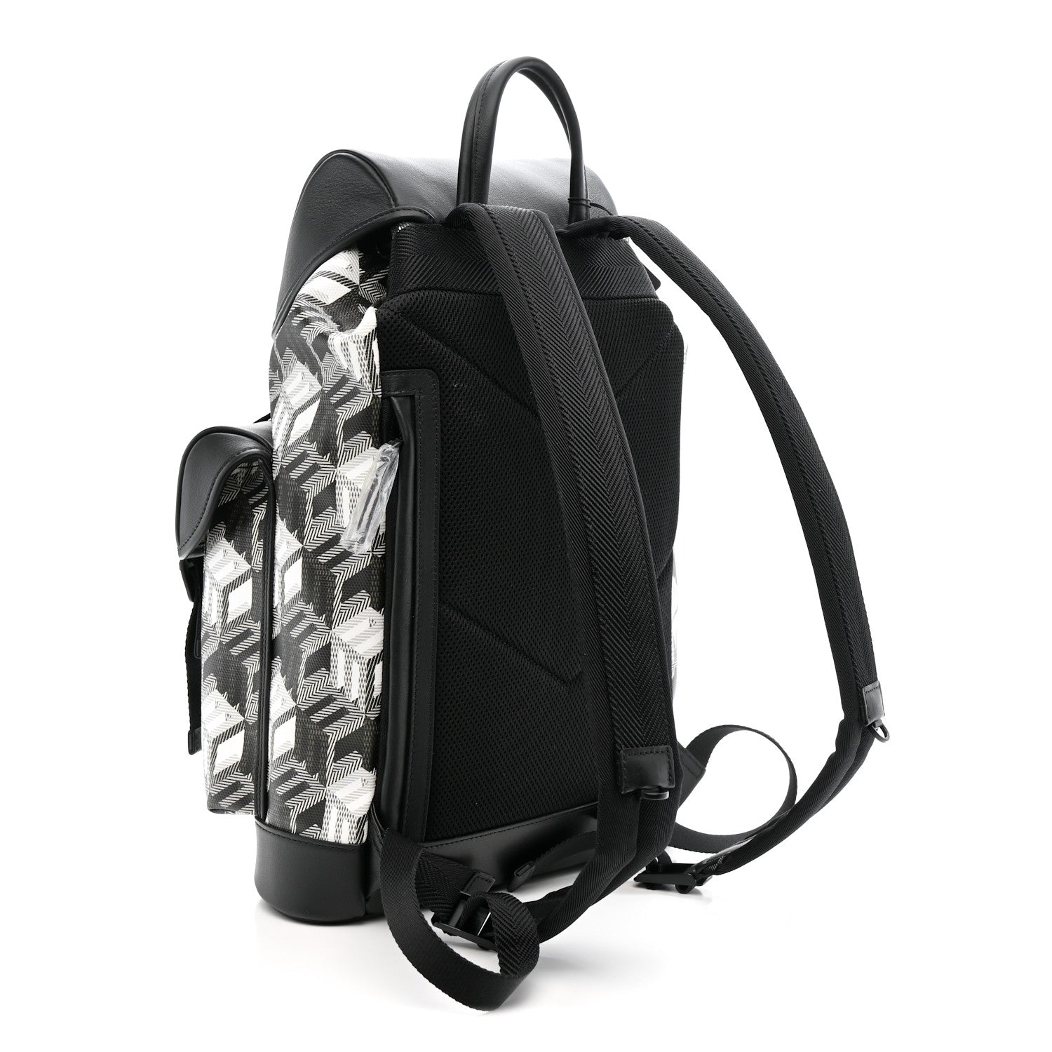 MCM Canvas Nappa Cubic Monogram Medium Brandenburg Backpack Black