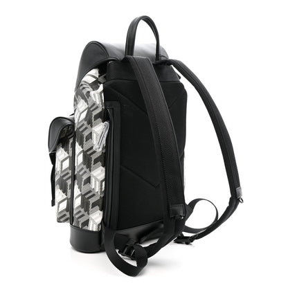 MCM Canvas Nappa Cubic Monogram Medium Brandenburg Backpack Black White 3 of 9